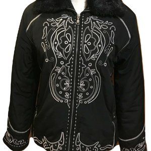 Monroe & Main Black Jacket With White Stitching Sm